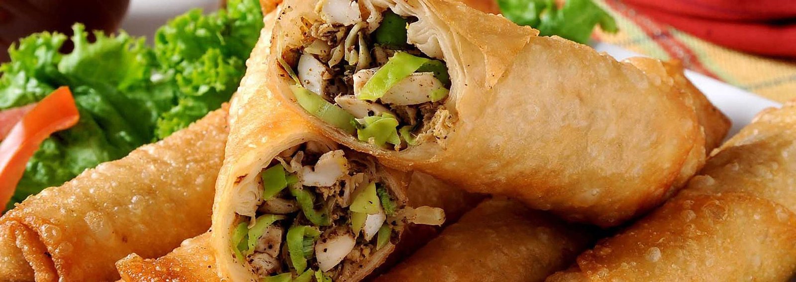 Crispy egg rolls at Halal Kitchen